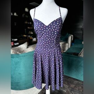 Navy brushed knit dress with fun back strap detail.